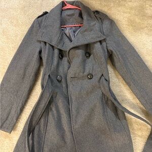 Calvin Klein Charcoal Double-Breasted Trench Coat
